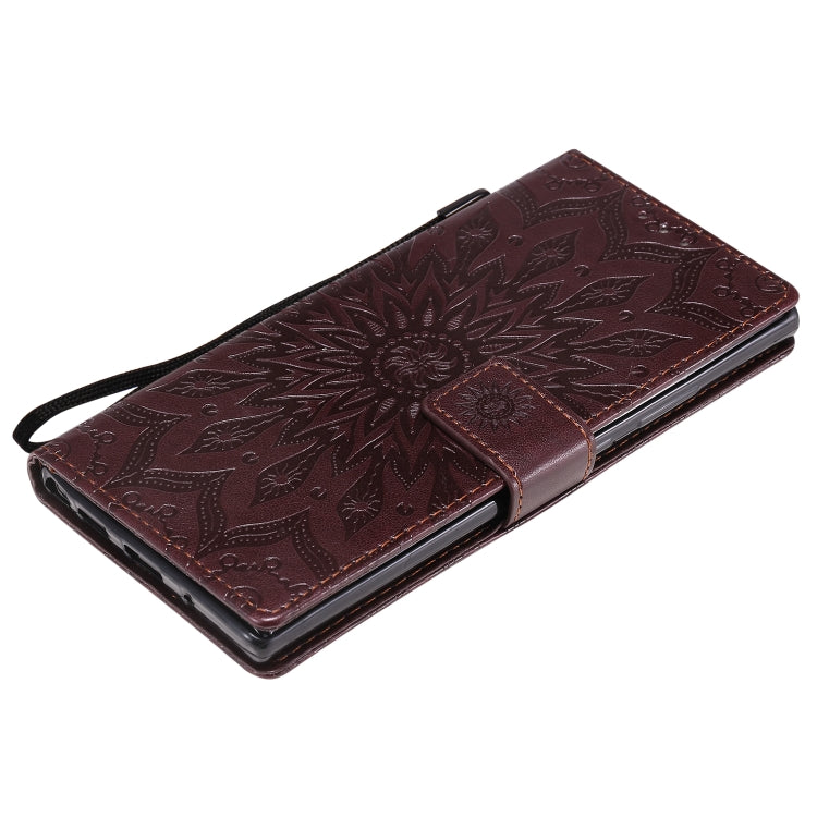 For Samsung Galaxy Note20 Ultra 5G Sun Embossing Pattern Horizontal Flip Leather Case with Card Slot & Holder & Wallet & Lanyard