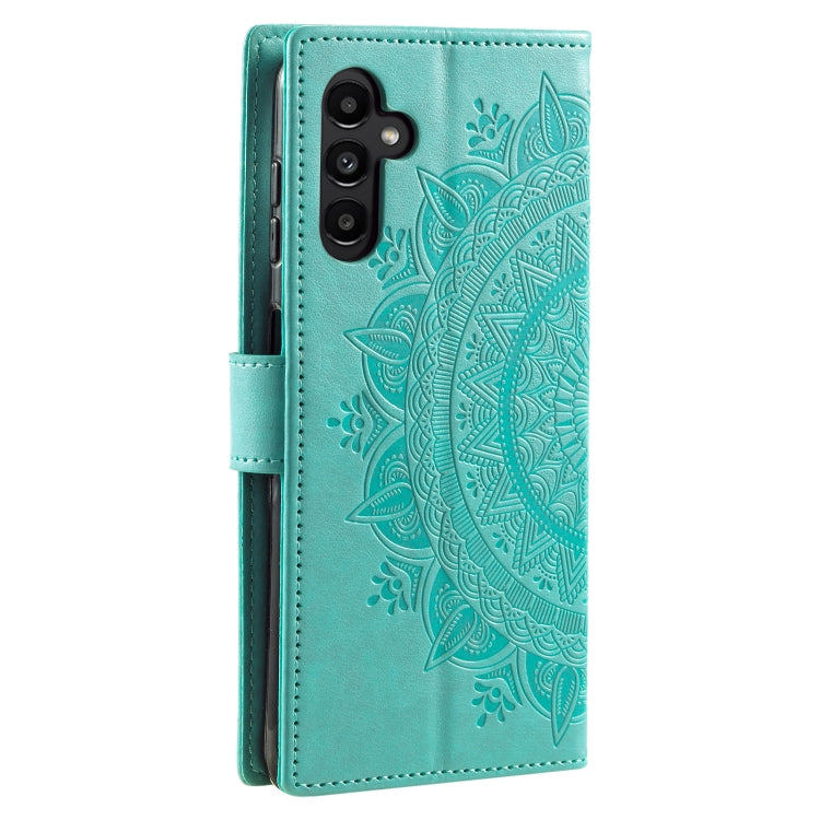 For Samsung Galaxy A36 Totem Flower Embossed Leather Phone Case with Lanyard