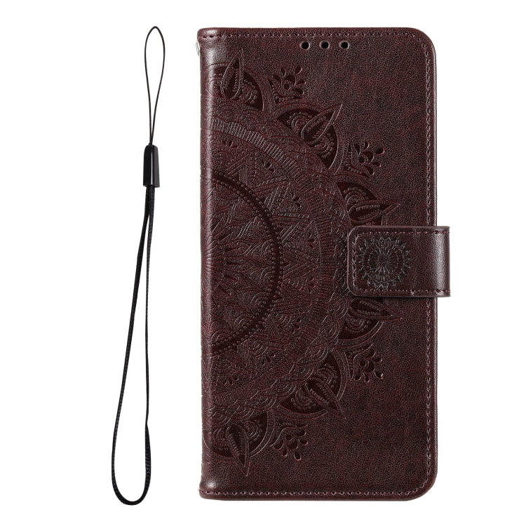 For Samsung Galaxy A36 Totem Flower Embossed Leather Phone Case with Lanyard