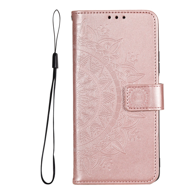 For Samsung Galaxy A36 Totem Flower Embossed Leather Phone Case with Lanyard