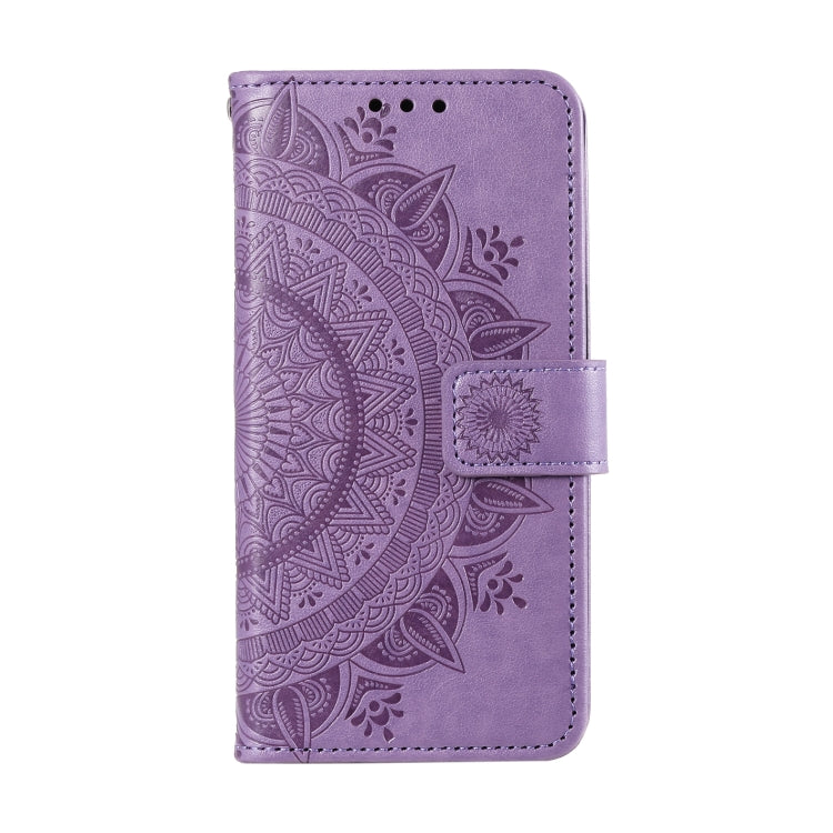 For Samsung Galaxy A36 Totem Flower Embossed Leather Phone Case with Lanyard