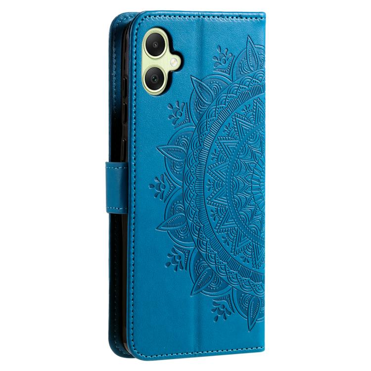 For Samsung Galaxy A06 5G / 4G Totem Flower Embossed Leather Phone Case with Lanyard