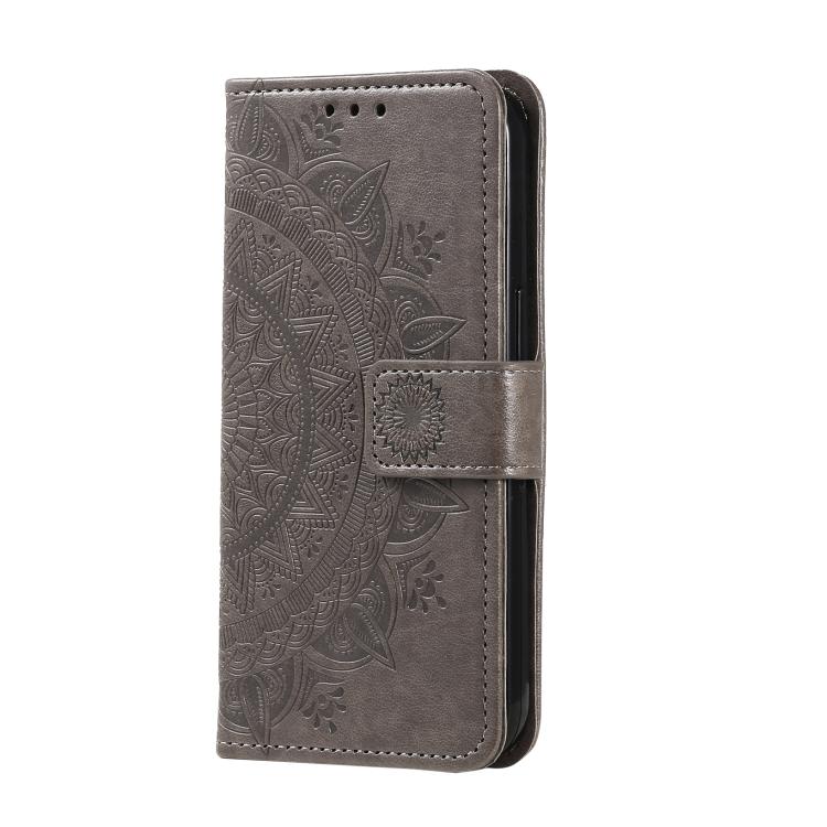 For Samsung Galaxy A17 5G Totem Flower Embossed Leather Phone Case with Lanyard