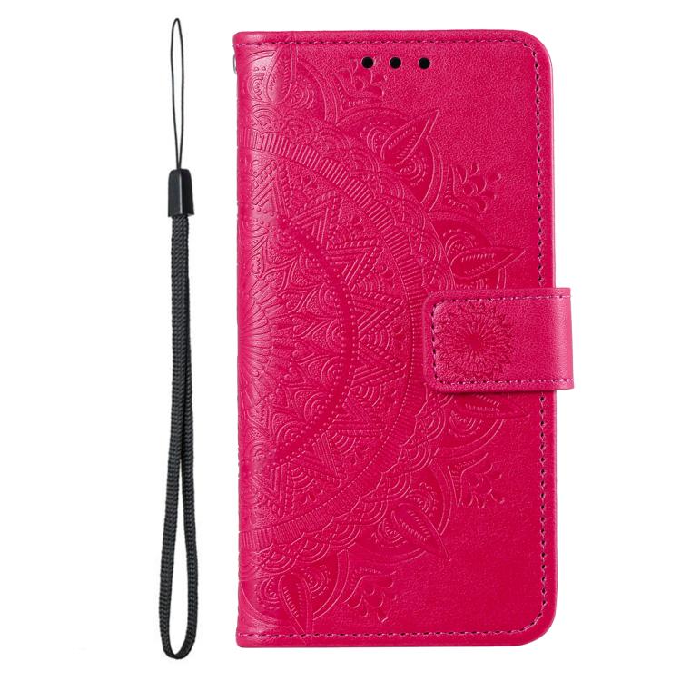 For Samsung Galaxy A37 5G Totem Flower Embossed Leather Phone Case with Lanyard