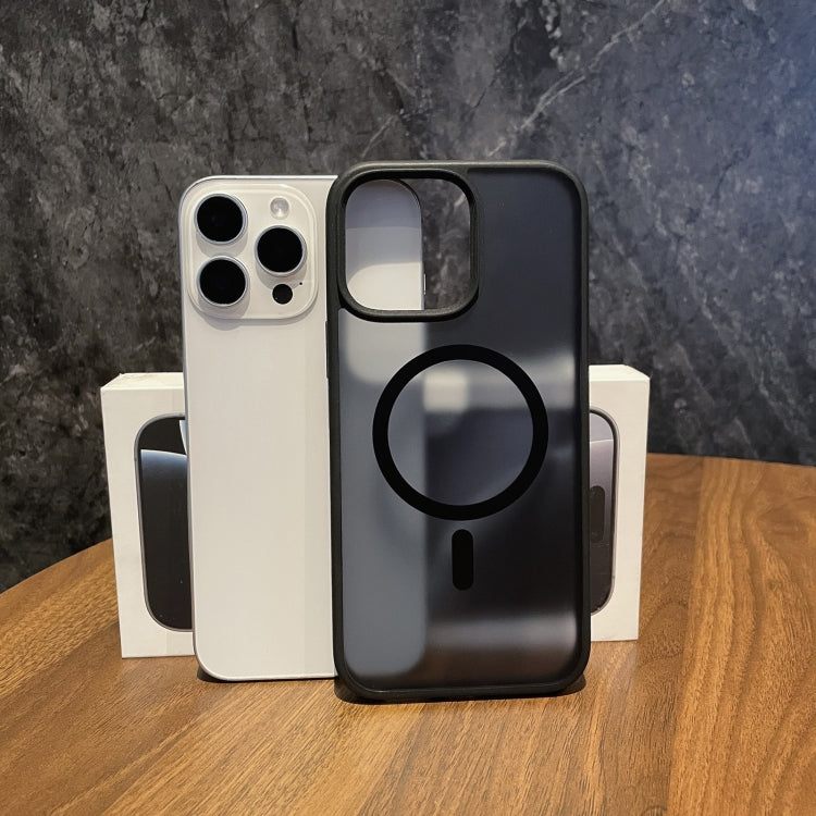 For iPhone 16 Pro Camera Control Button MagSafe Frosted Phone Case - Transparent Black