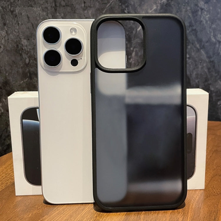 For iPhone 16 Pro Camera Control Button Frosted Phone Case - Transparent Black
