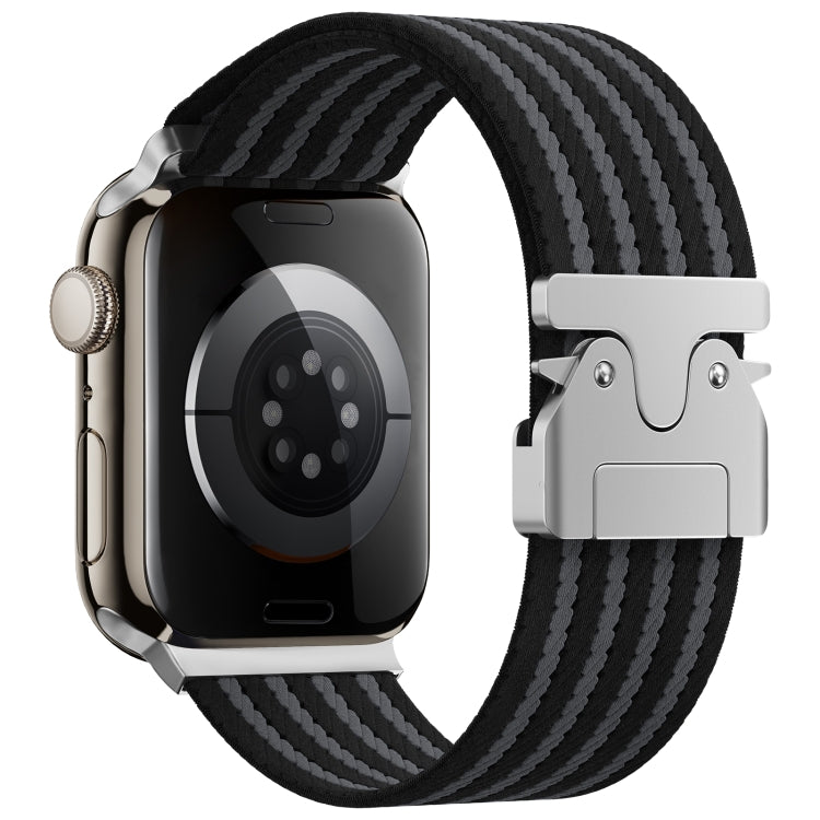 For Apple Watch 46mm / 49mm / 45mm / 44mm Parachute Buckle 4-Stripe Braided Nylon Watch Band