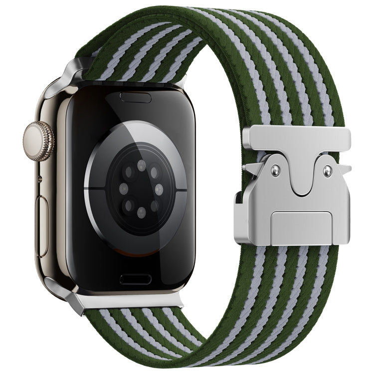 For Apple Watch 46mm / 49mm / 45mm / 44mm Parachute Buckle 4-Stripe Braided Nylon Watch Band