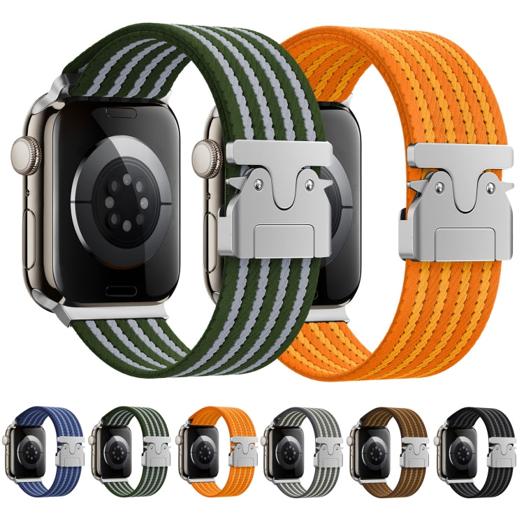 For Apple Watch 46mm / 49mm / 45mm / 44mm Parachute Buckle 4-Stripe Braided Nylon Watch Band