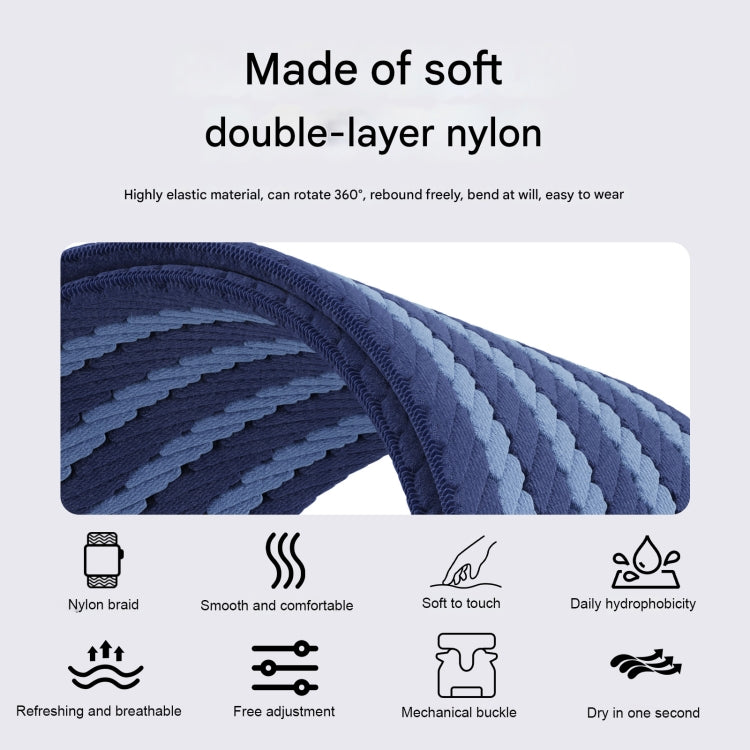 For Apple Watch 46mm / 49mm / 45mm / 44mm Parachute Buckle 4-Stripe Braided Nylon Watch Band