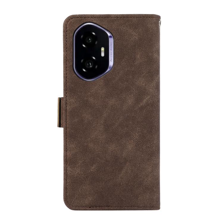 For Honor 400 Global 156.5mm ABEEL Frosted Magnetic RFID Leather Phone Case