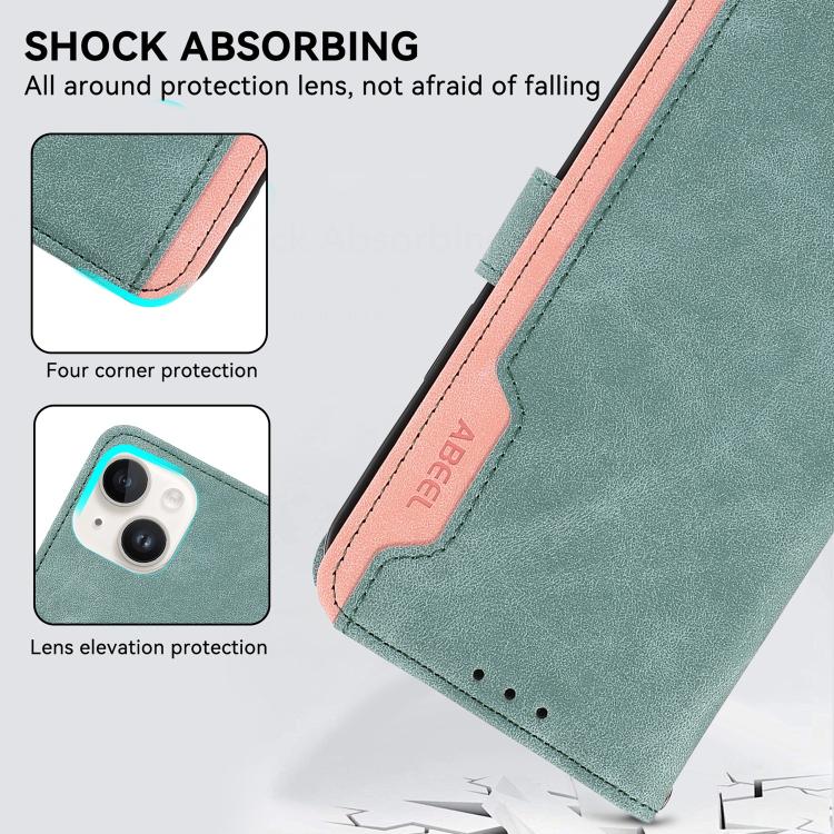 For Honor 400 Smart / X7d 5G Global ABEEL Color Block Magnetic RFID Leather Phone Case