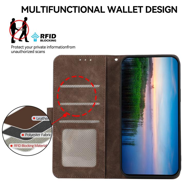 For Honor 400 Smart / X7d 5G Global ABEEL Color Block Magnetic RFID Leather Phone Case