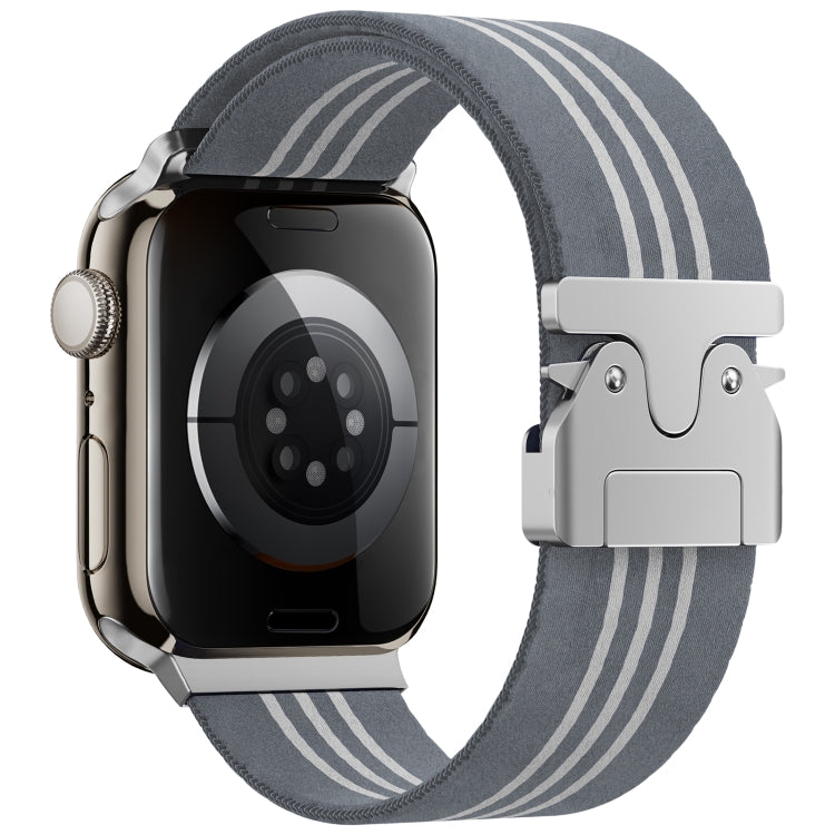For Apple Watch 46mm / 49mm / 45mm / 44mm Parachute Buckle 3-Stripe Braided Nylon Watch Band