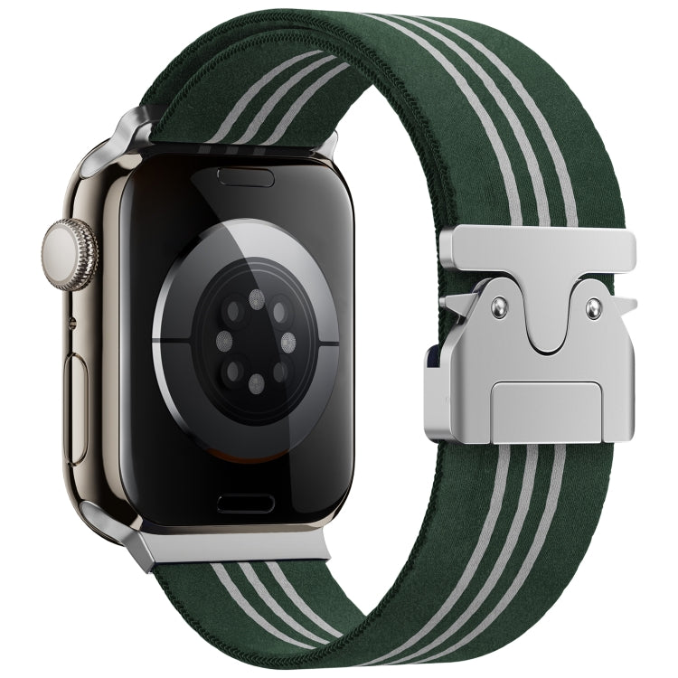 For Apple Watch 42mm / 41mm / 40mm / 38mm Parachute Buckle 3-Stripe Braided Nylon Watch Band