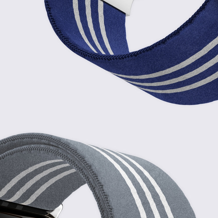 For Apple Watch 46mm / 49mm / 45mm / 44mm Parachute Buckle 3-Stripe Braided Nylon Watch Band