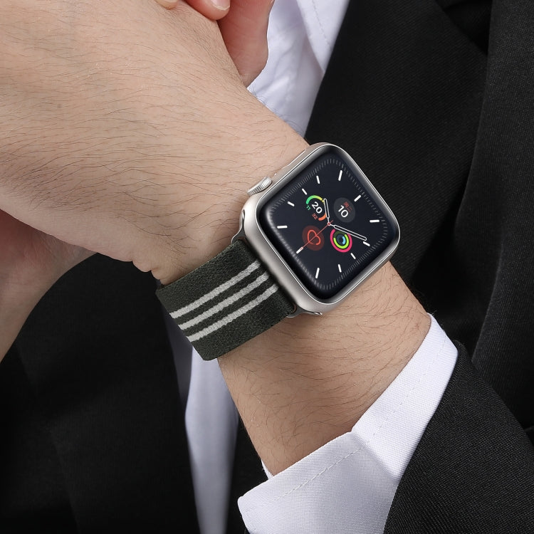 For Apple Watch 42mm / 41mm / 40mm / 38mm Parachute Buckle 3-Stripe Braided Nylon Watch Band