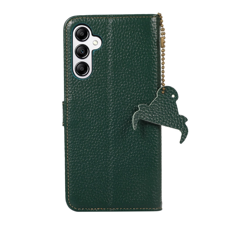 For Samsung Galaxy A36 Genuine Leather Litchi Texture RFID Leather Phone Case