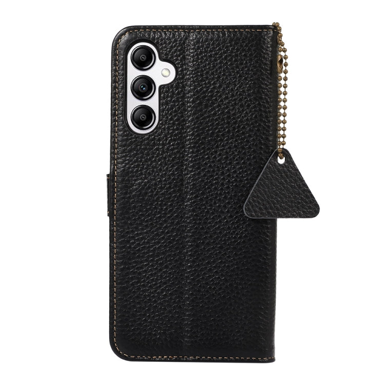 For Samsung Galaxy A36 Genuine Leather Litchi Texture RFID Leather Phone Case