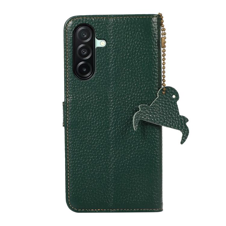 For Samsung Galaxy A27 5G Genuine Leather Litchi Texture RFID Leather Phone Case