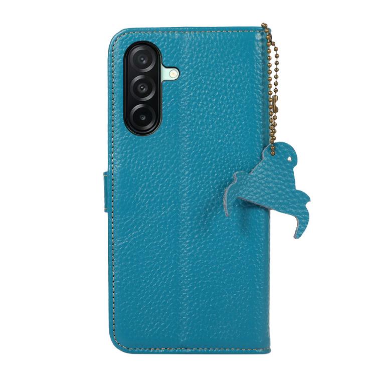 For Samsung Galaxy A27 5G Genuine Leather Litchi Texture RFID Leather Phone Case