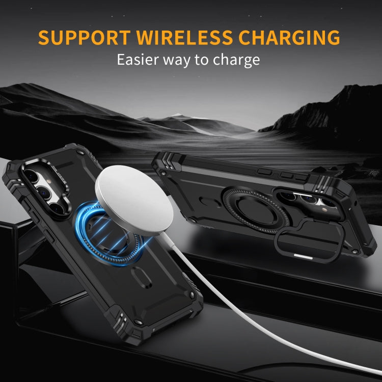 For Samsung Galaxy A35 5G Lens Holder MagSafe Phone Case