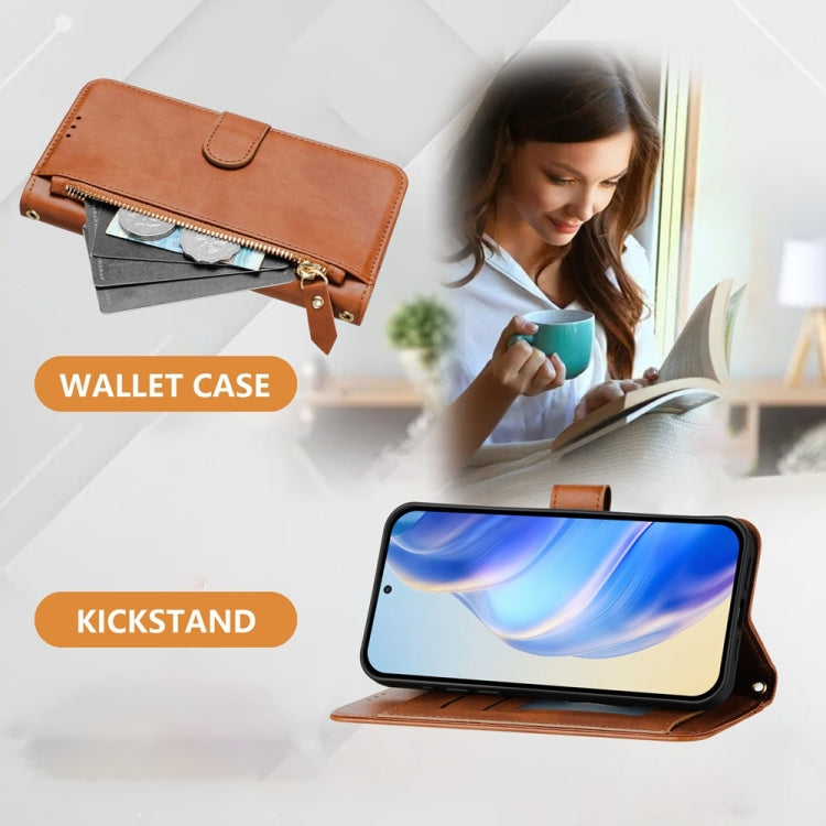 For Doogee N55 Plus Multi-Card Slots Zipper Wallet Leather Phone Case
