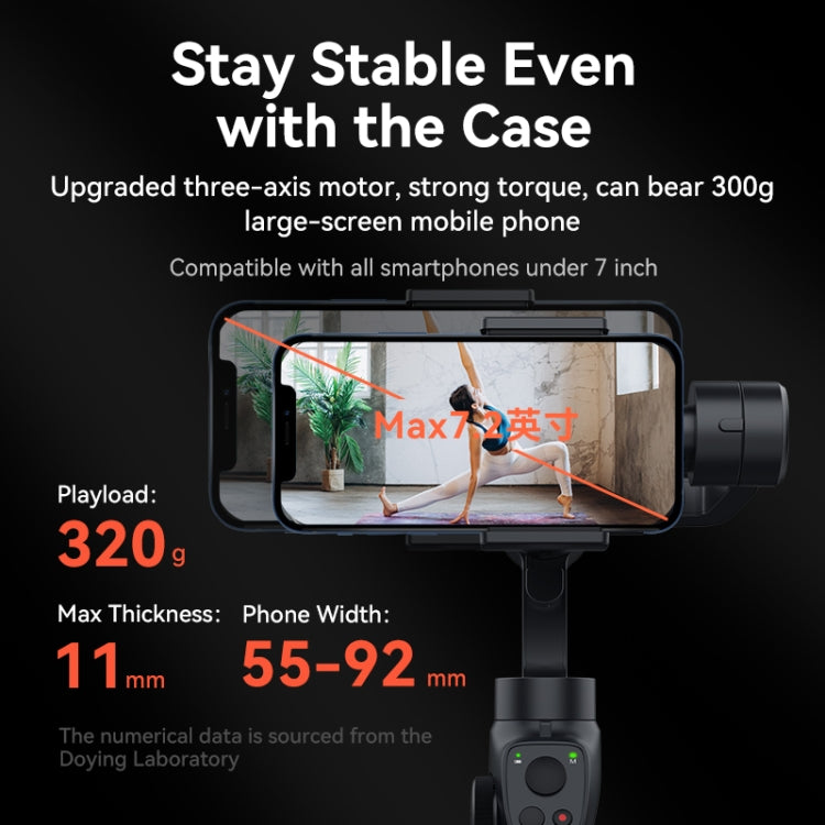 FUNSNAP Capture 2s Smart 3-Axis Handheld Gimbal Phone Live Stabilizer, Combo Version - Black