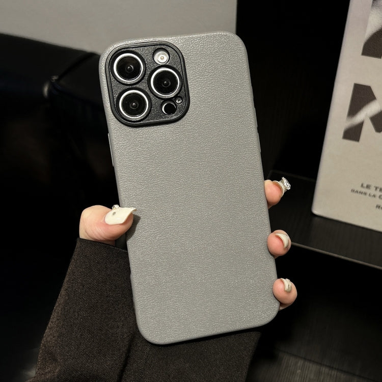 For iPhone 15 Pro Litchi Texture TPU Black Lens Frame Phone Case