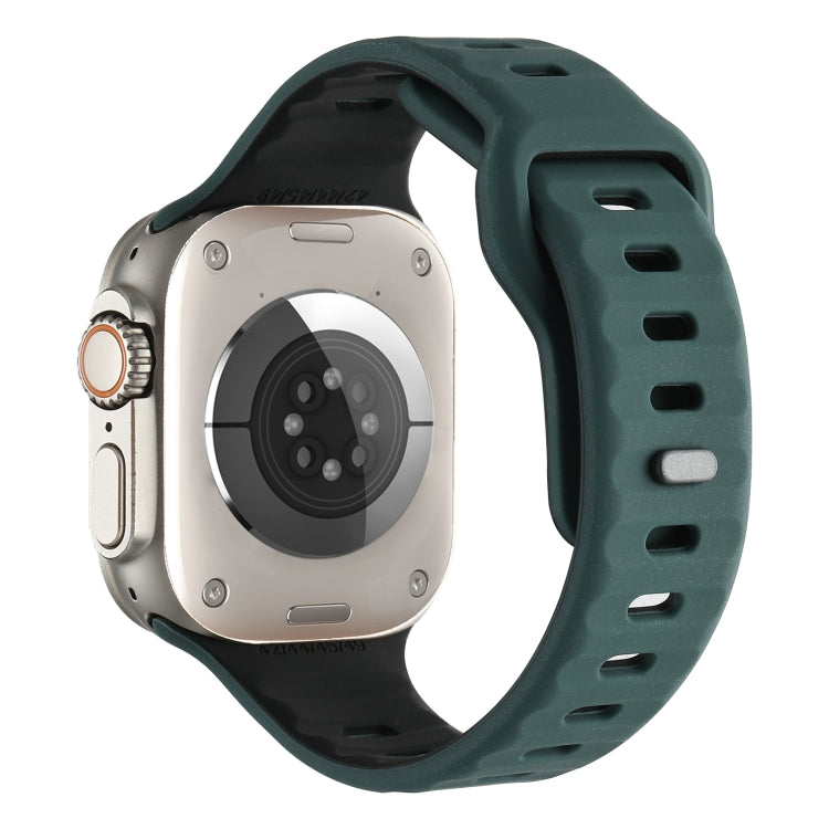 For Apple Watch 42mm / 41mm / 40mm / 38mm Horizontal Stripes Two-Color Silicone Watch Band