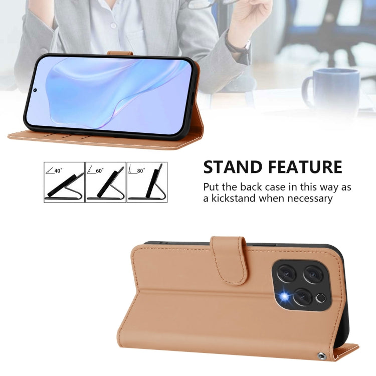 For Doogee N55 Plus Skin Feel Solid Color Leather Phone Case with Lanyard