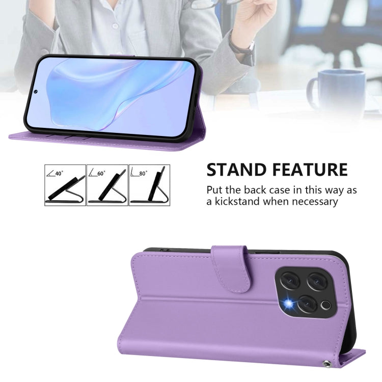 For Doogee N55 Plus Skin Feel Solid Color Leather Phone Case with Lanyard