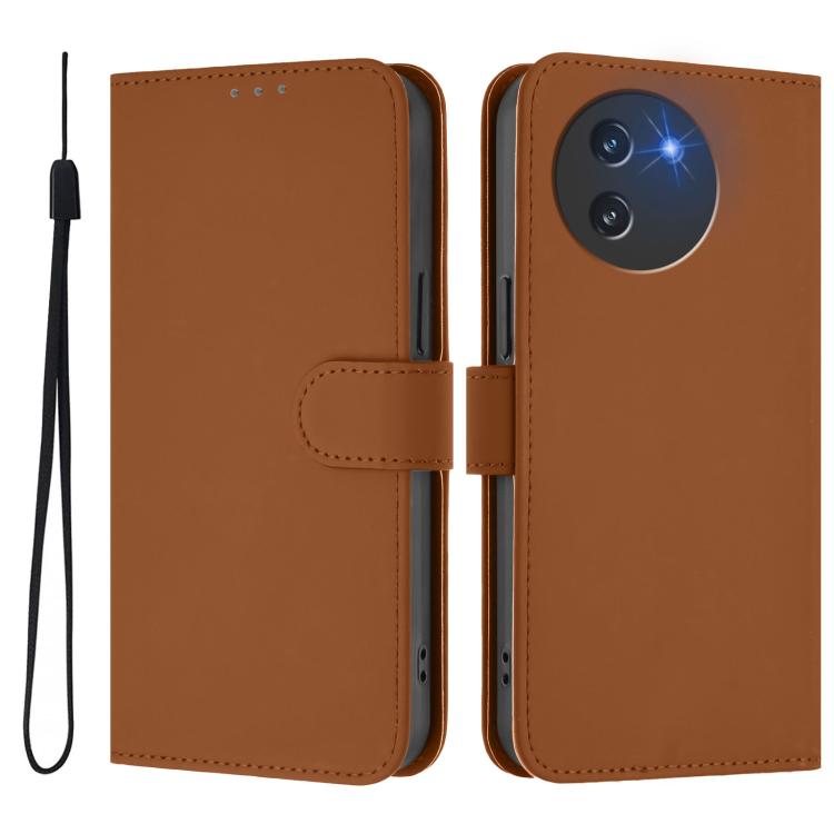 For Doogee Note 59 / Note 59 Pro Skin Feel Solid Color Leather Phone Case with Lanyard