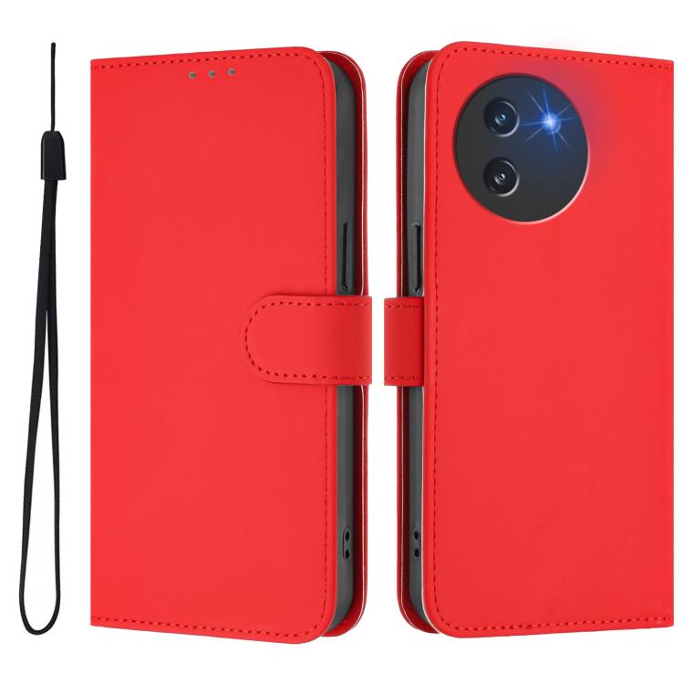 For Doogee Note 59 / Note 59 Pro Skin Feel Solid Color Leather Phone Case with Lanyard