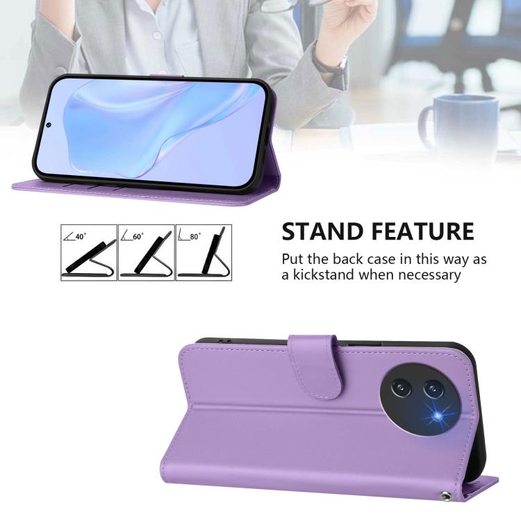 For Doogee Note 59 / Note 59 Pro Skin Feel Solid Color Leather Phone Case with Lanyard