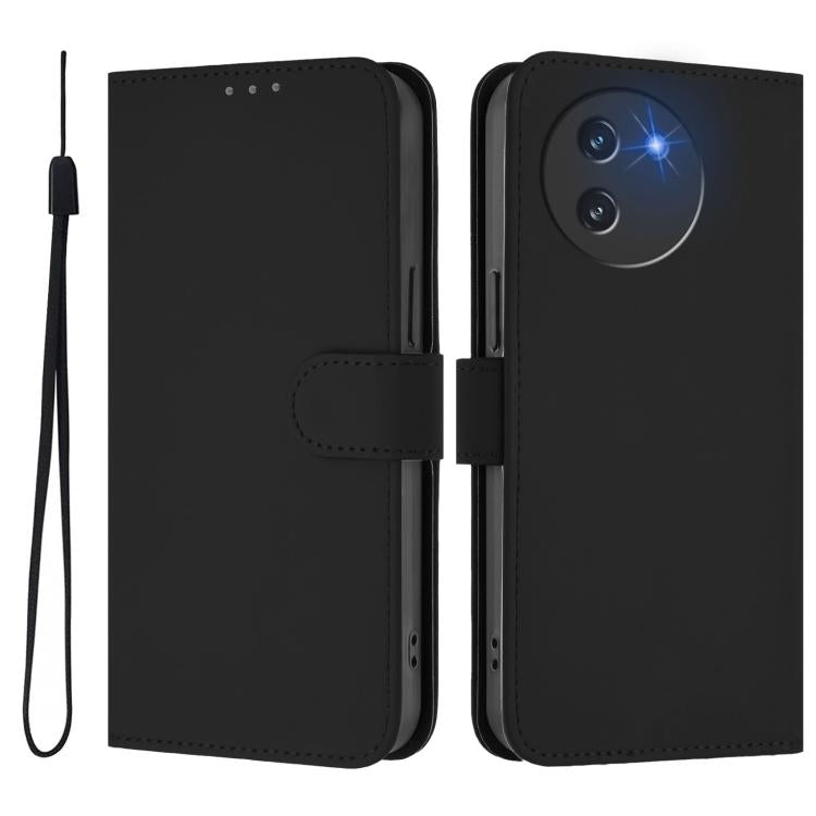 For Doogee Note 59 / Note 59 Pro Skin Feel Solid Color Leather Phone Case with Lanyard