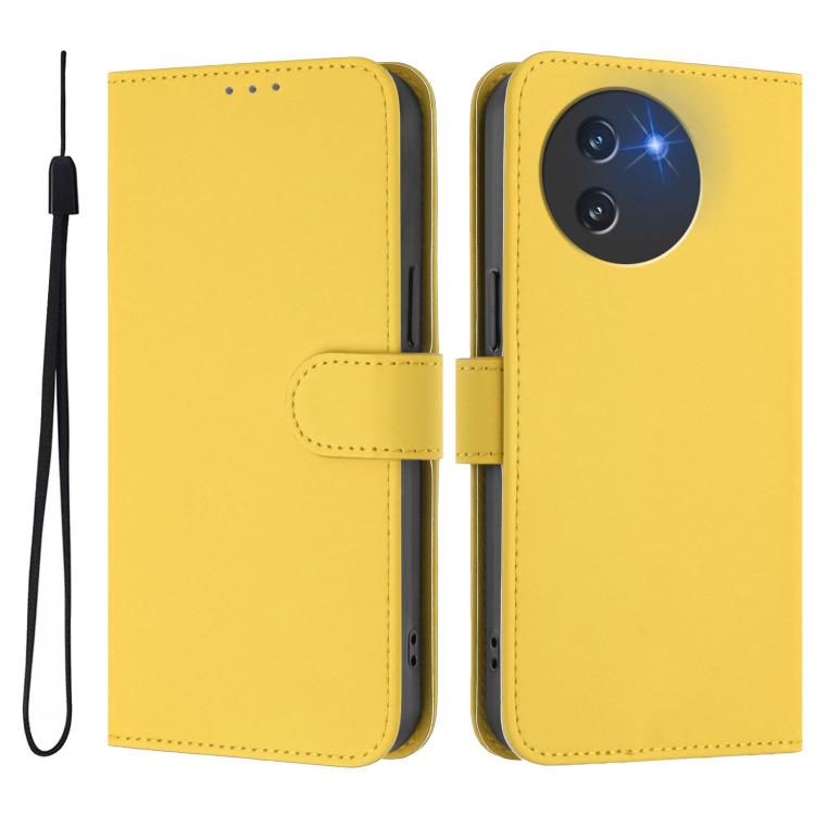 For Doogee Note 59 / Note 59 Pro Skin Feel Solid Color Leather Phone Case with Lanyard