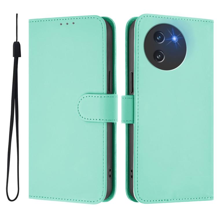 For Doogee Note 59 / Note 59 Pro Skin Feel Solid Color Leather Phone Case with Lanyard