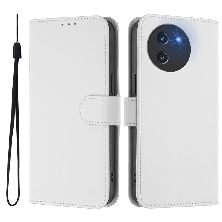 For Doogee Note 59 / Note 59 Pro Skin Feel Solid Color Leather Phone Case with Lanyard