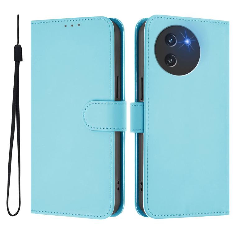 For Doogee Note 59 / Note 59 Pro Skin Feel Solid Color Leather Phone Case with Lanyard
