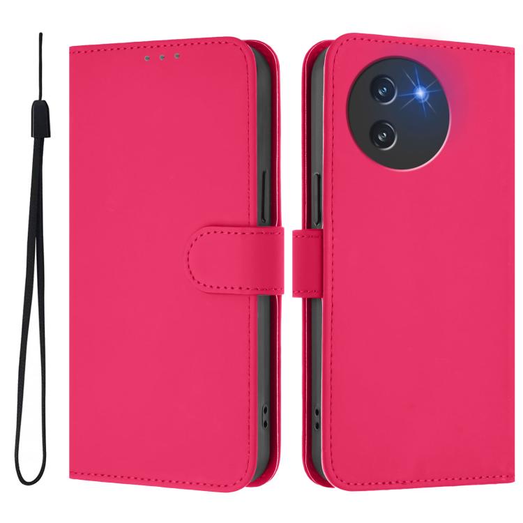 For Doogee Note 59 / Note 59 Pro Skin Feel Solid Color Leather Phone Case with Lanyard