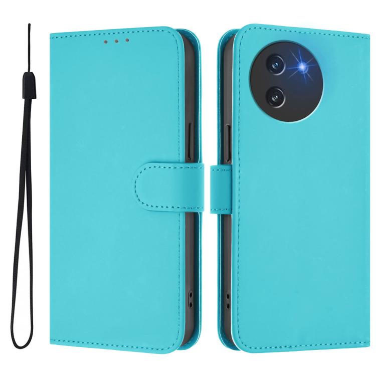For Doogee Note 59 / Note 59 Pro Skin Feel Solid Color Leather Phone Case with Lanyard
