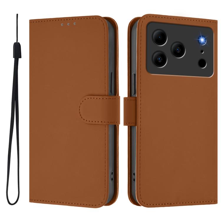 For Doogee Note 56 / Note 56 Pro Skin Feel Solid Color Leather Phone Case with Lanyard