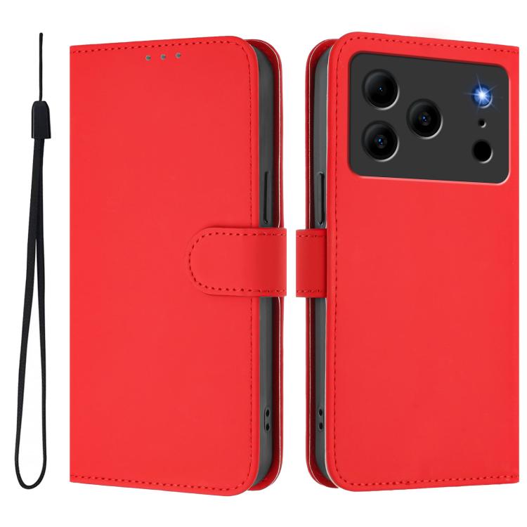 For Doogee Note 56 / Note 56 Pro Skin Feel Solid Color Leather Phone Case with Lanyard