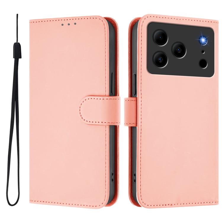 For Doogee Note 56 / Note 56 Pro Skin Feel Solid Color Leather Phone Case with Lanyard