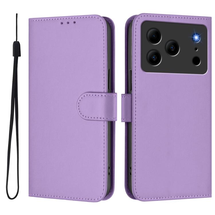 For Doogee Note 56 / Note 56 Pro Skin Feel Solid Color Leather Phone Case with Lanyard