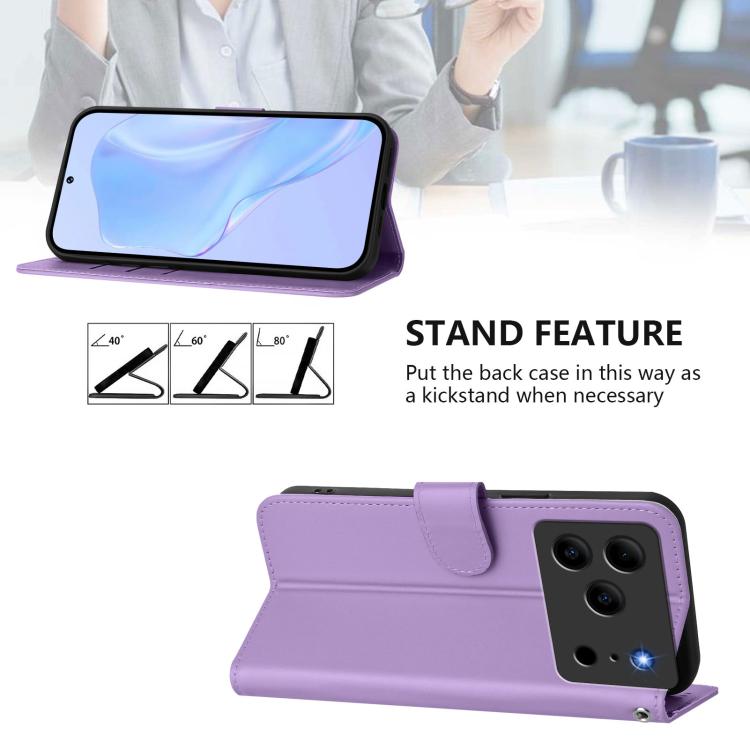 For Doogee Note 56 / Note 56 Pro Skin Feel Solid Color Leather Phone Case with Lanyard