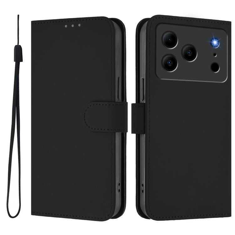 For Doogee Note 56 / Note 56 Pro Skin Feel Solid Color Leather Phone Case with Lanyard