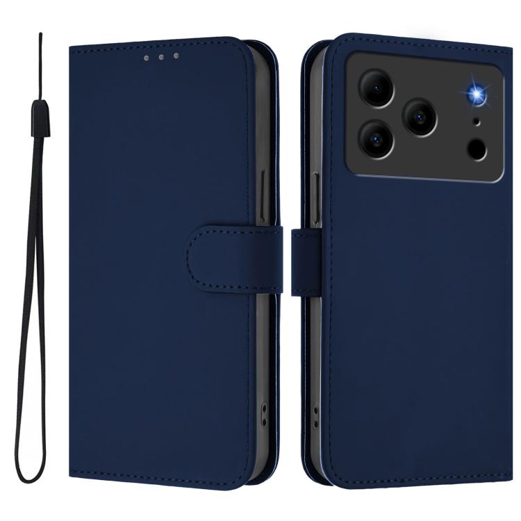 For Doogee Note 56 / Note 56 Pro Skin Feel Solid Color Leather Phone Case with Lanyard
