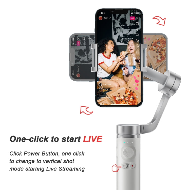 FUNSNAP Capture π Aluminum Alloy Arm 3-Axis Handheld Phone Gimbal, Basic Version - Grey